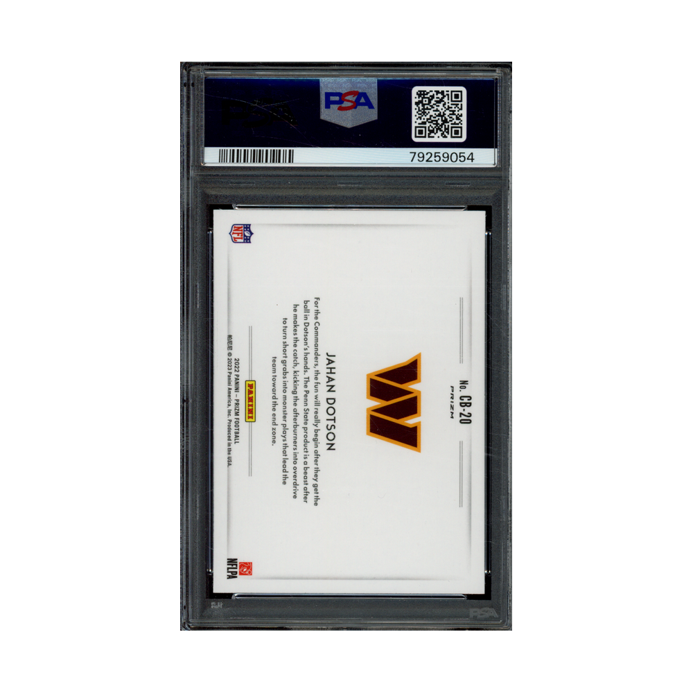 Jahan Dotson 2022 Panini Prizm Football Color Blast Rookie PSA 10