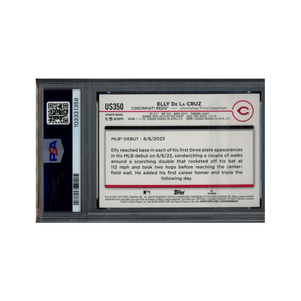 Elly De La Cruz 2024 Topps Update Holiday Rookie PSA 9