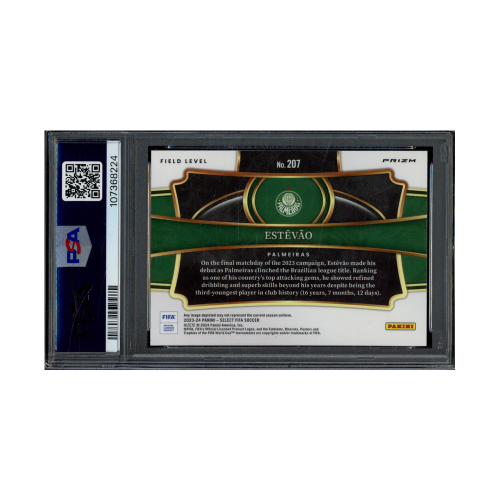 Estevao 2023-24 Panini Select Fifa Soccer Red Field Level Rookie PSA 10