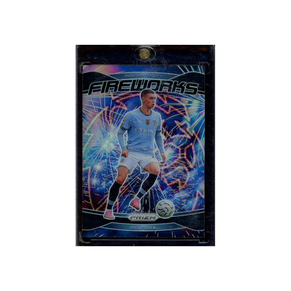Phil Foden 2024-25 Panini Prizm PL Soccer Fireworks Black Prizm 1/1