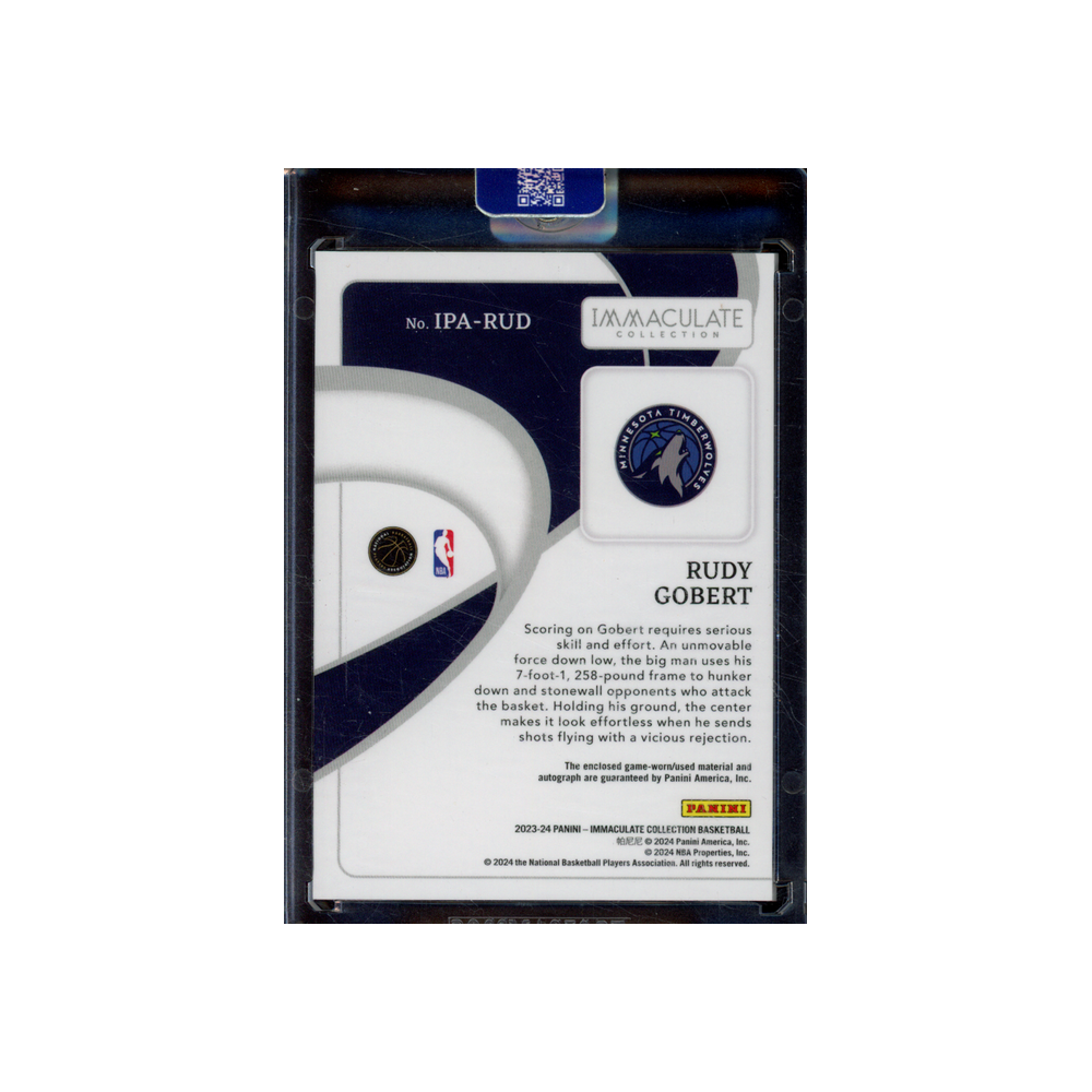 Rudy Gobert 2023-24 Panini Immaculate Basketball Jumpman Patch Auto /3