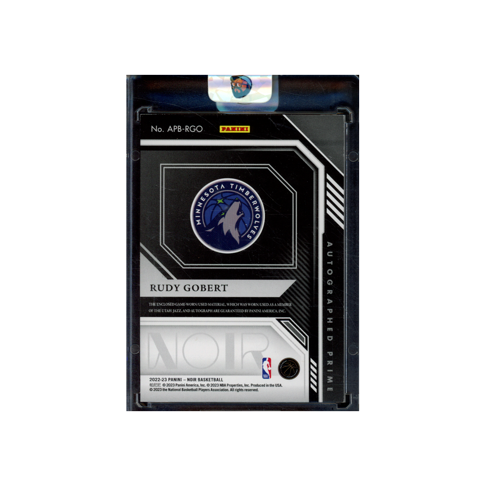 Rudy Gobert 2022-23 Panini Noir Basketball Prime Patch Auto /5