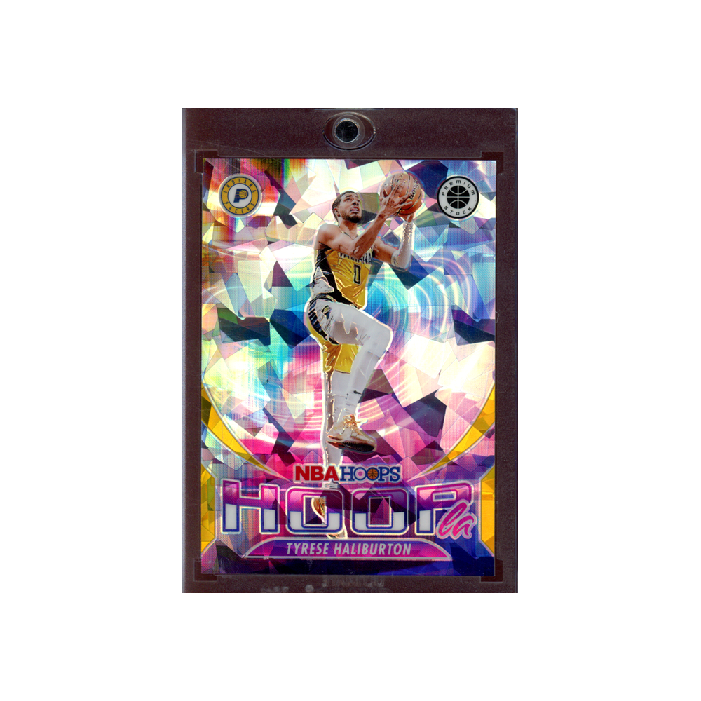 Tyrese Haliburton 2023-24 Panini Premium Stock Basketball Hoopla Gold Cracked Ice /10