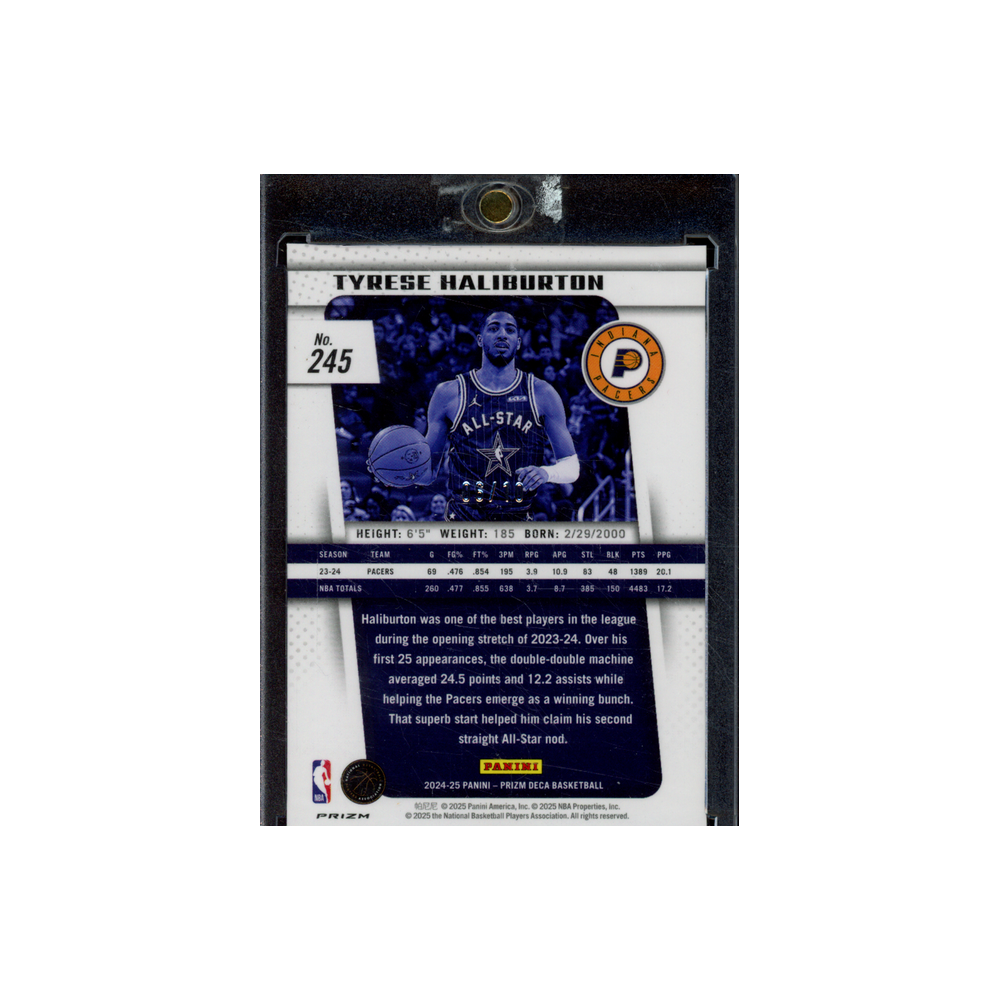 Tyrese Haliburton 2024-25 Panini Prizm Deca Basketball All-Star Gold Prizm /10