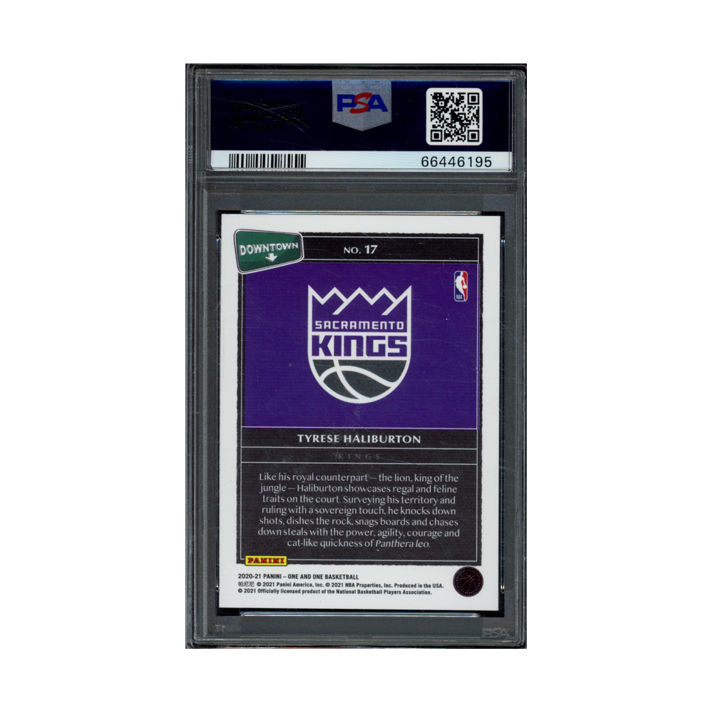 Tyrese Haliburton 2020 Panini One and One Basketball Rookie Downtown PSA 10