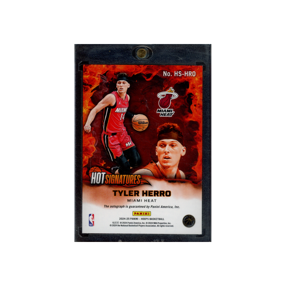 Tyler Herro 2024-25 Panini Hoops Basketball Hot Signatures Auto 1/1