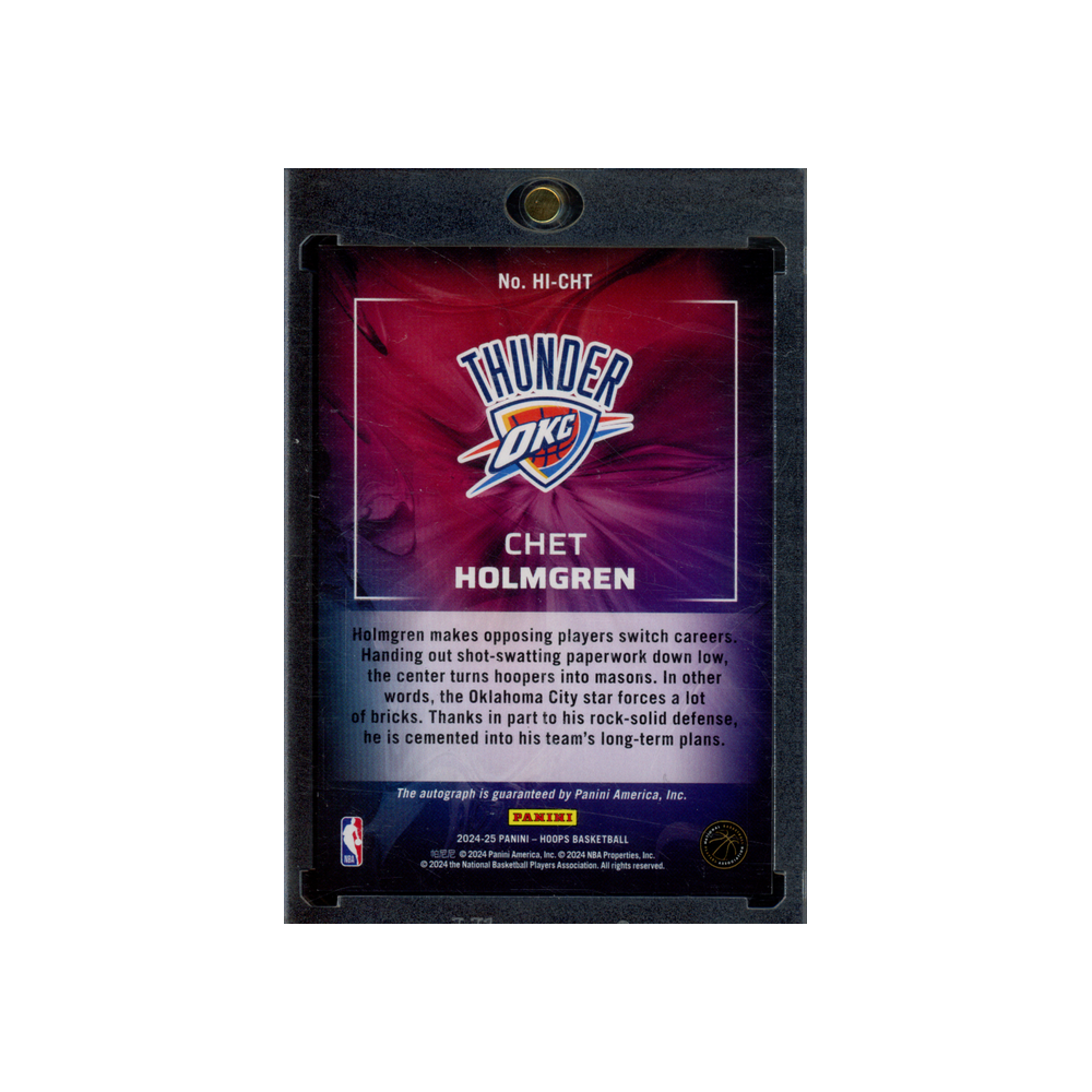 Chet Holmgren 2024-25 Panini Hoops Basketball Hoops Ink Auto