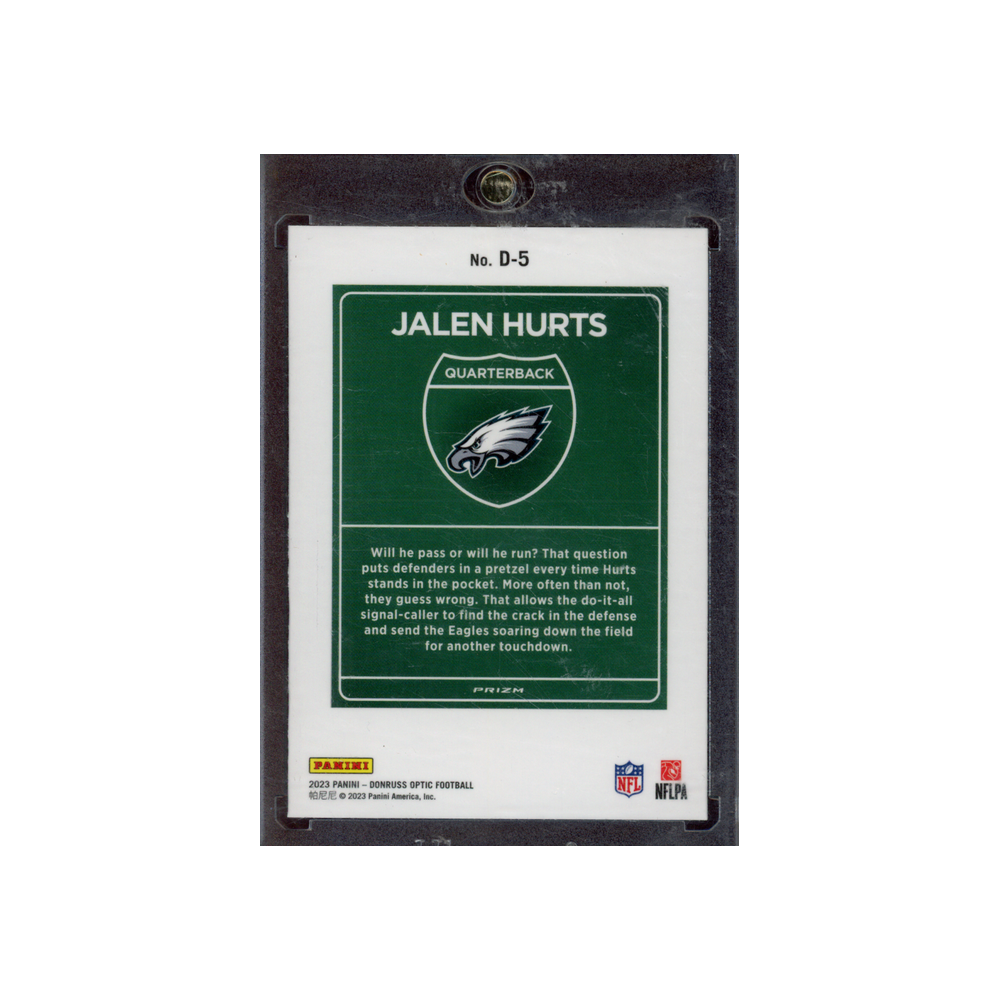 Jalen Hurts 2023 Panini Donruss Optic Football Downtown