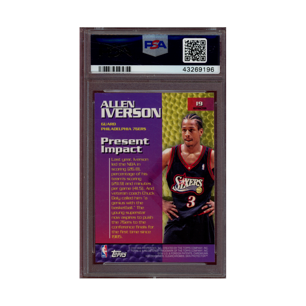 Allen Iverson 1999 Topps Impact Refractor PSA 10