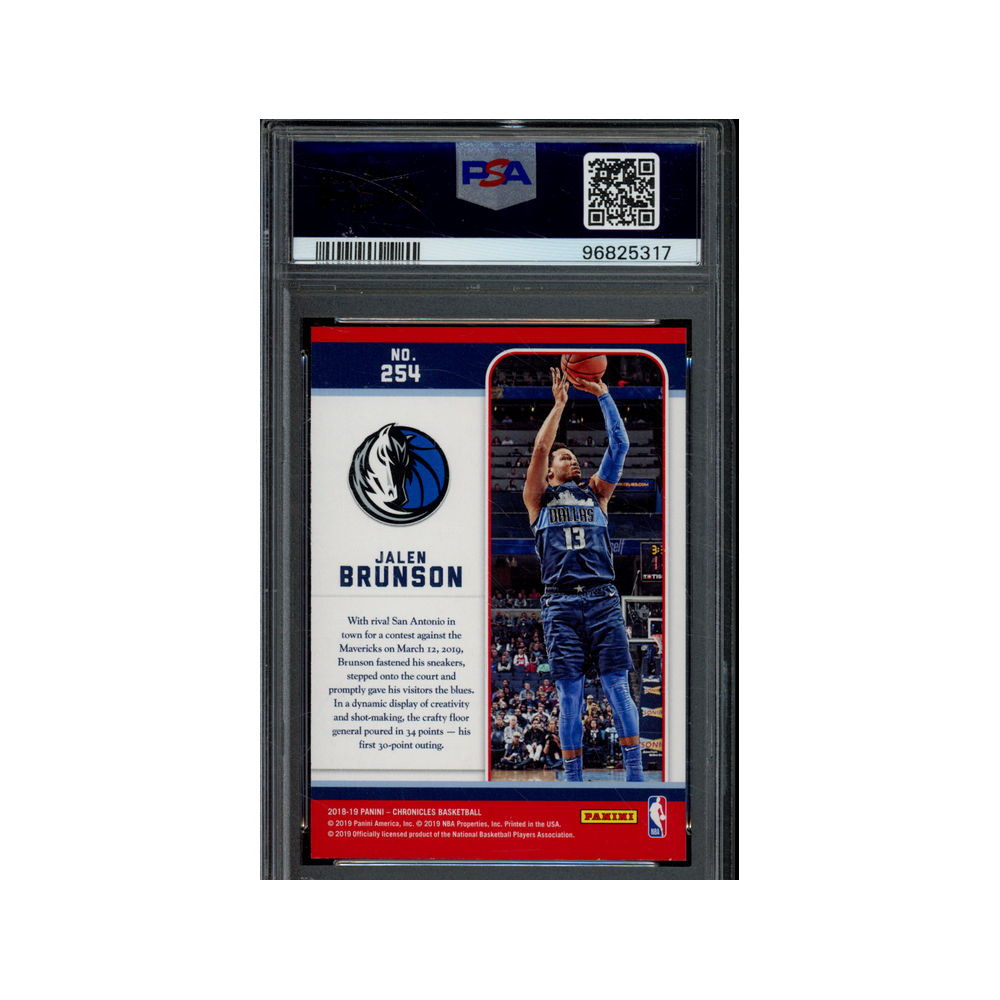 Jalen Brunson 2018 Panini Chronicles Basketball Rookie Gold /10 PSA 9