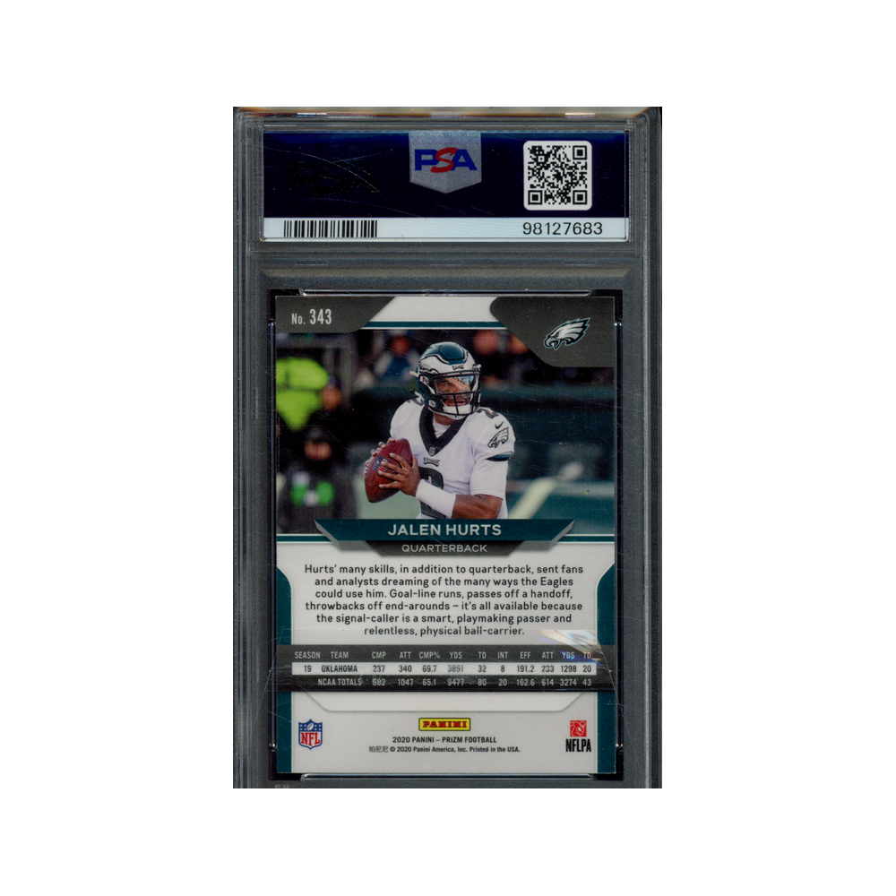 Jalen Hurts 2020 Panini Prizm Football Rookie PSA 9