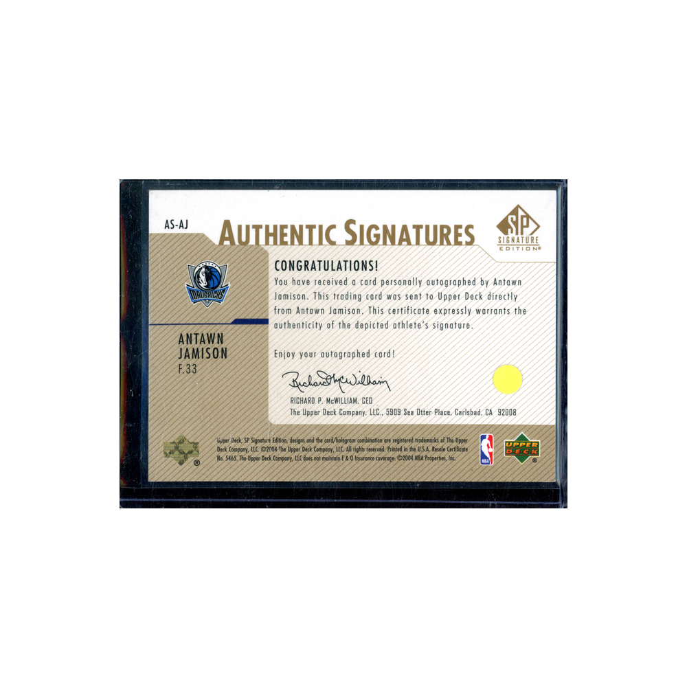Antawn Jamison 2004 Upper Deck Authentic Signatures Auto Gold /50