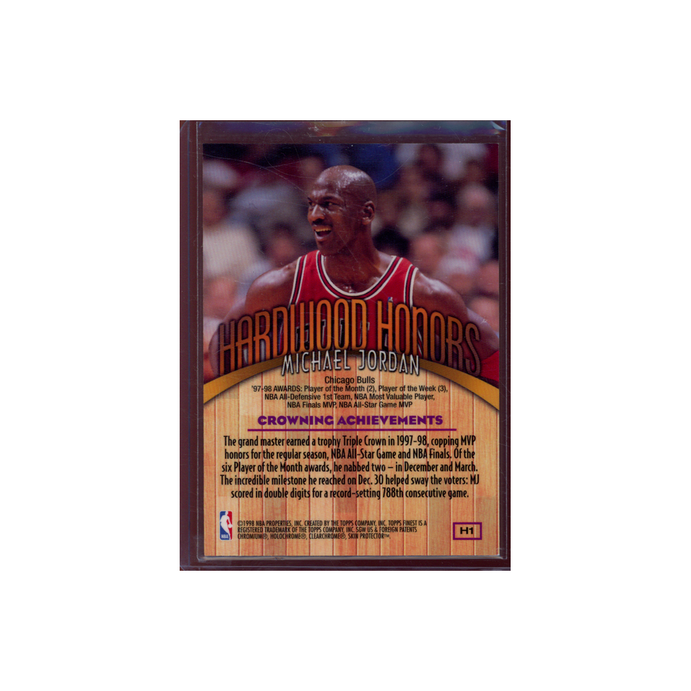 Michael Jordan 1998 Topps Finest Hardwood Honors