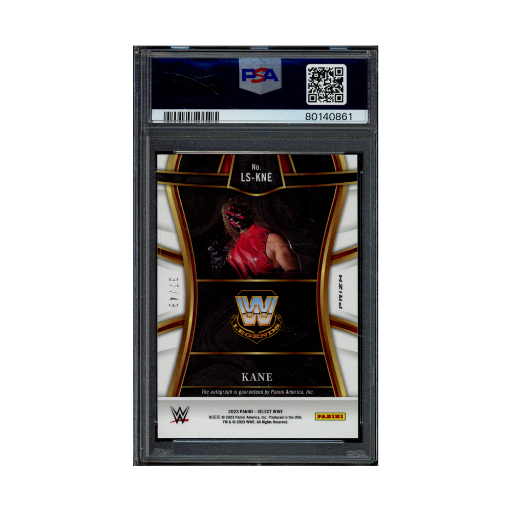 Kane 2023 Panini Select WWE Legendary Signature Auto Blue /49 PSA 10