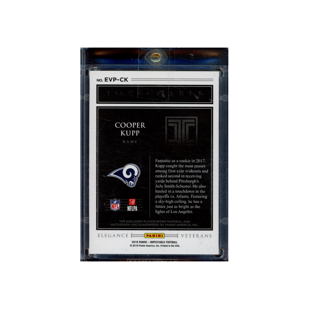 Cooper Kupp 2018 Panini Impeccable Football Elegance Veterans Patch Auto /15