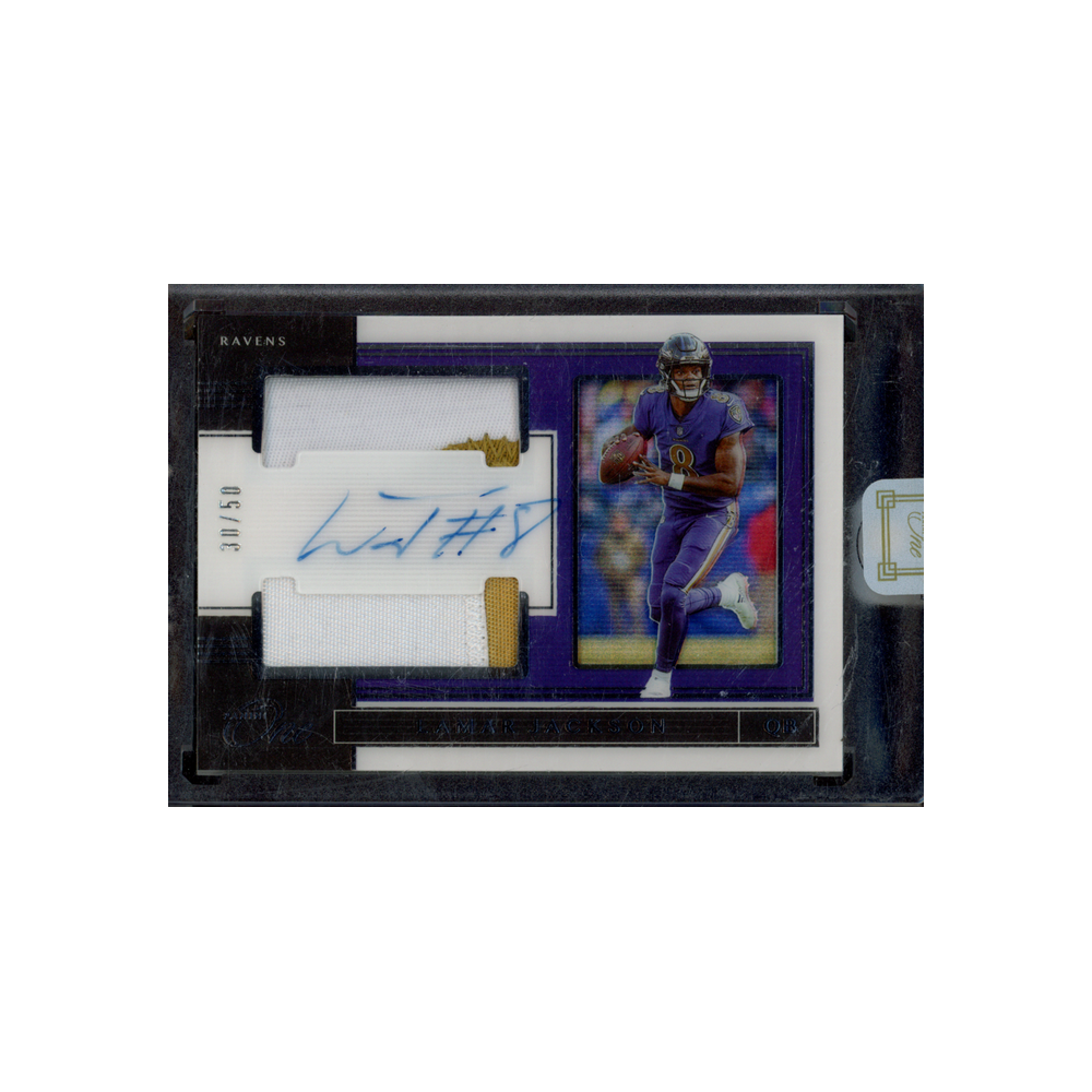 Lamar Jackson 2019 Panini One Football Patch Auto /50