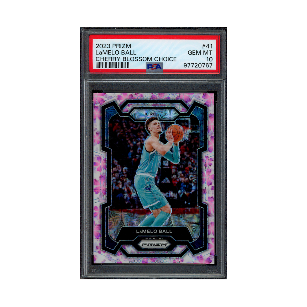 LaMelo Ball 2023 Panini Prizm Basketball Cherry Blossom Choice Prizm /20 PSA 10