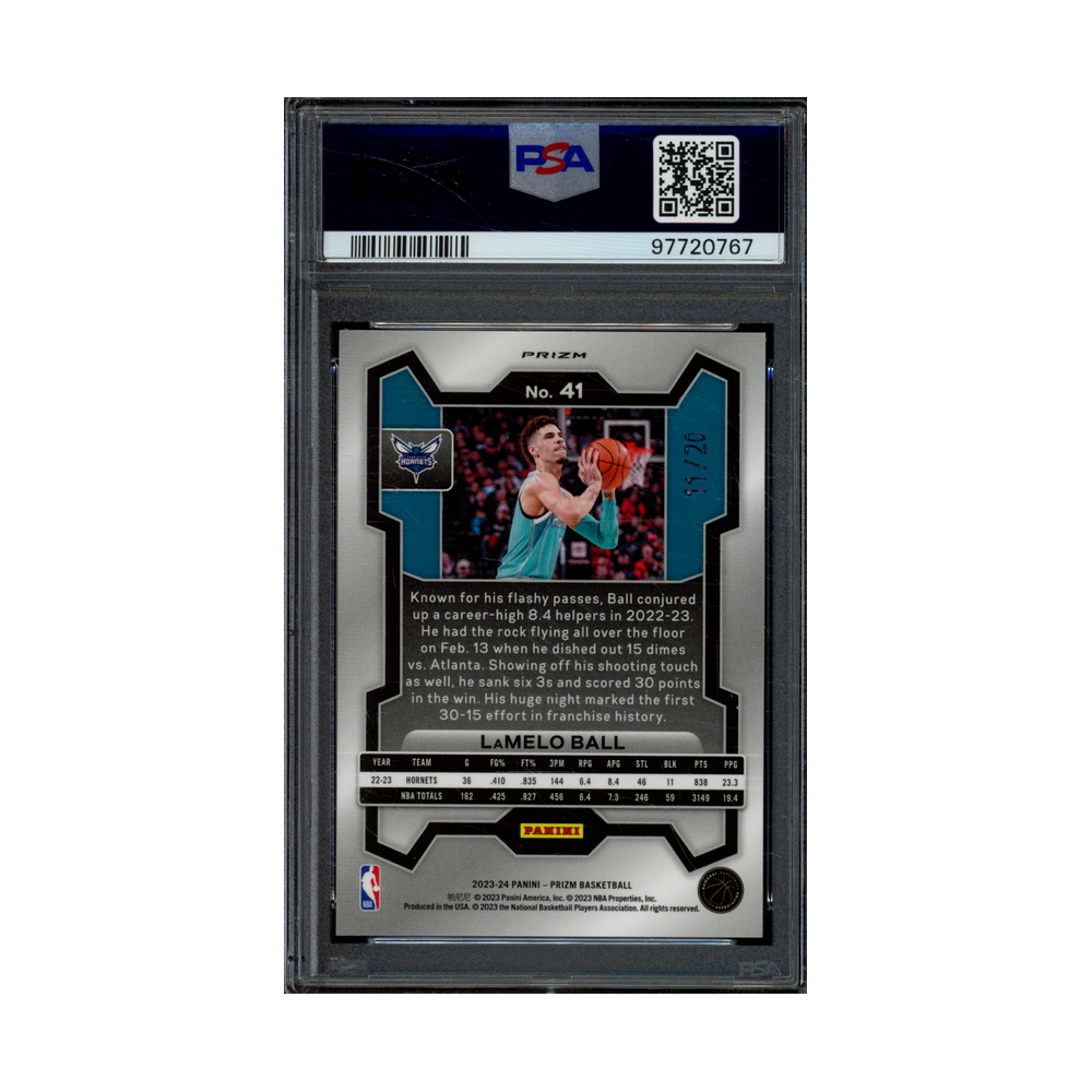 LaMelo Ball 2023 Panini Prizm Basketball Cherry Blossom Choice Prizm /20 PSA 10