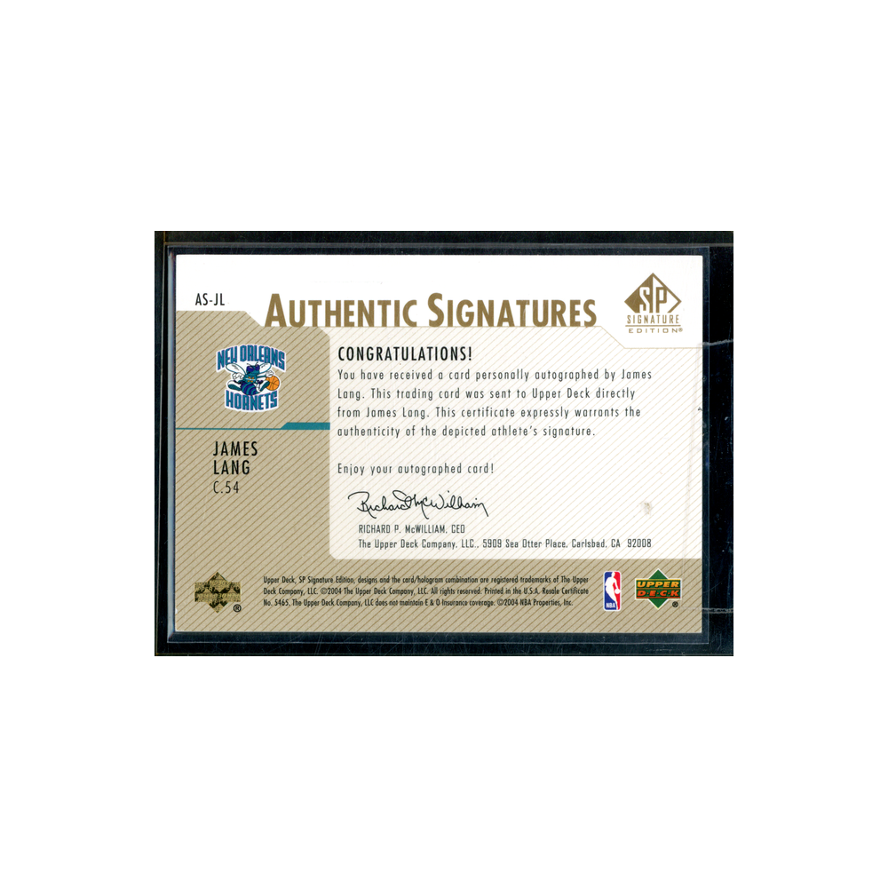 James Lang 2004 Upper Deck Authentic Signatures Auto Gold /50