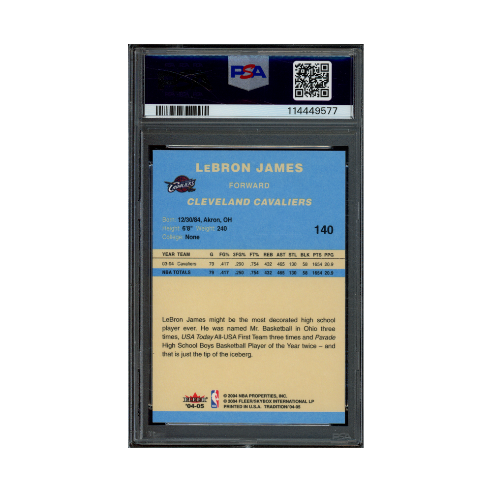 LeBron James 2004 Fleer Tradition Blue PSA 10