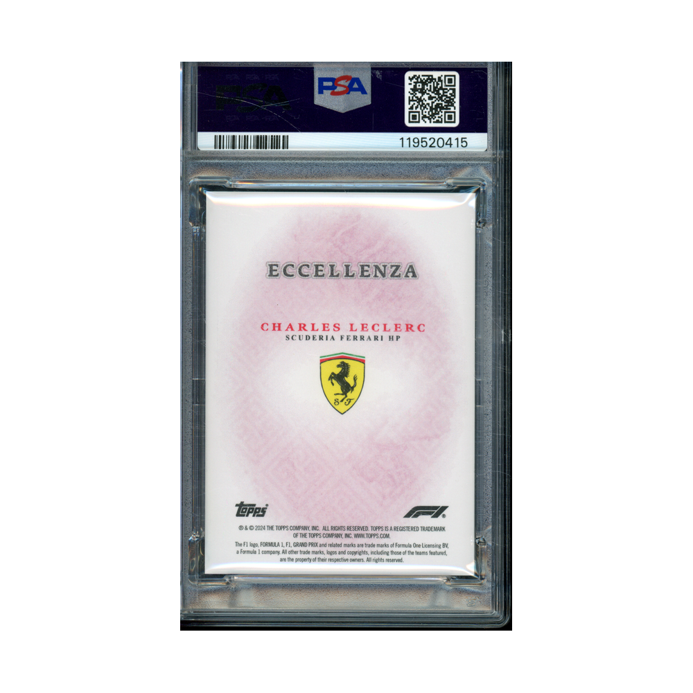 Charles Leclerc 2024 Topps Eccellenza F1 Pink /75 PSA 10