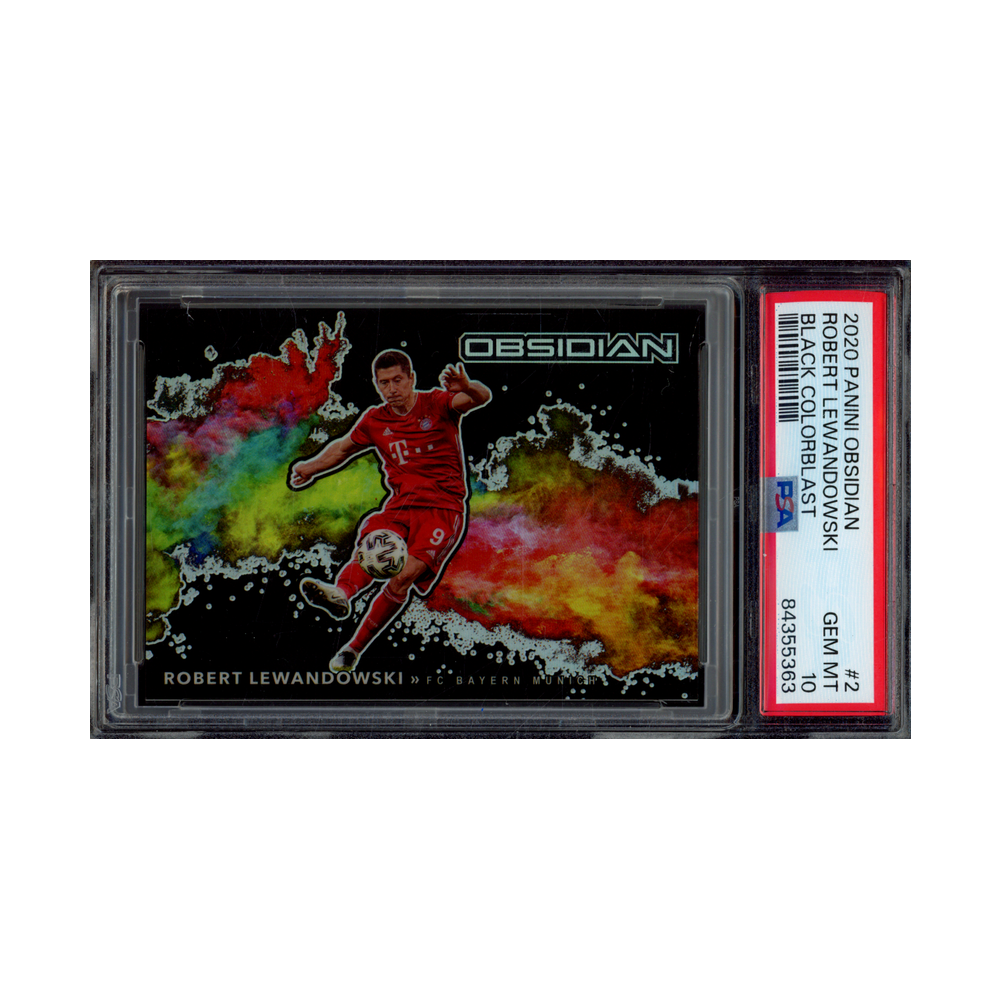 Robert Lewandowski 2020 Panini Obsidian Black Colorblast PSA 10
