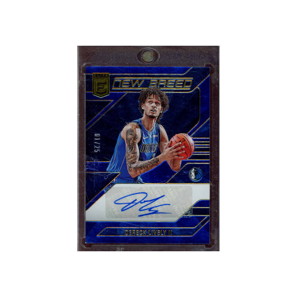 Dereck Lively 2023-24 Panini Donruss Elite Basketball New Breed Rookie Auto Blue /25