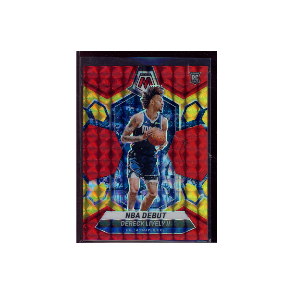 Dereck Lively II 2023-24 Panini Mosaic NBA Debut Red&Yellow Choice Fusion /75