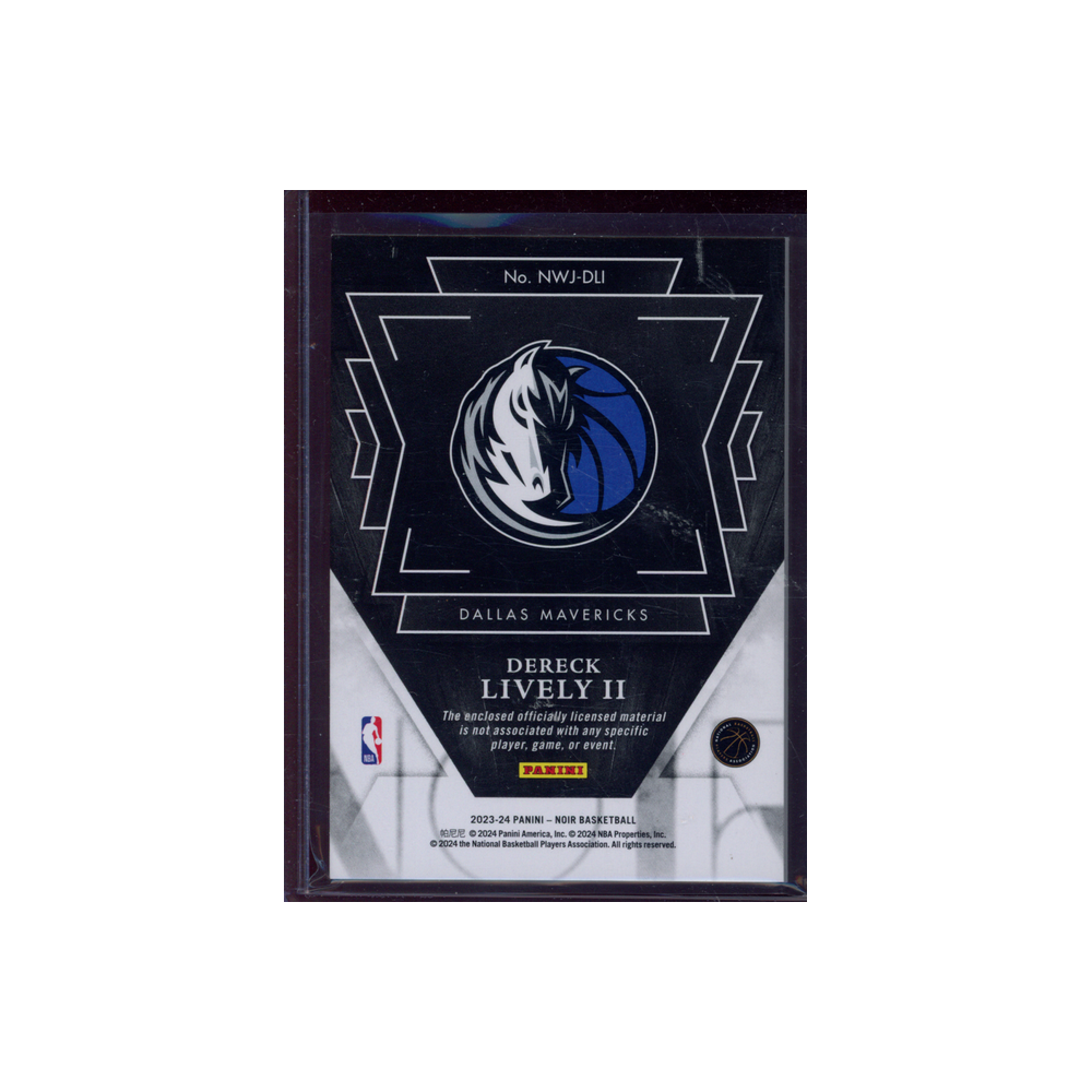 Dereck Lively II 2023-24 Panini Noir Basketball New Wave Jersey /99