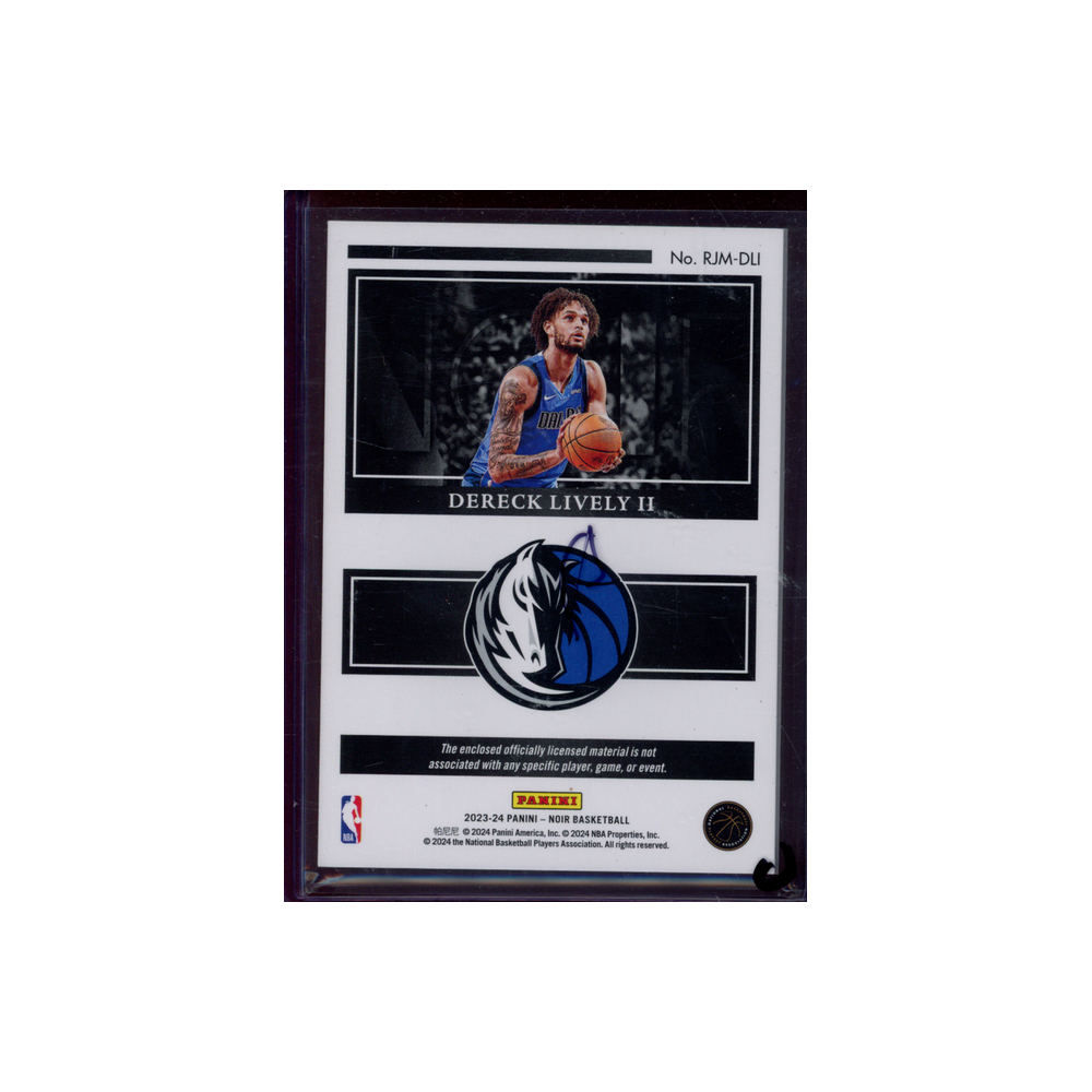 Dereck Lively II 2023-24 Panini Noir Basketball Rookie Jersey /99