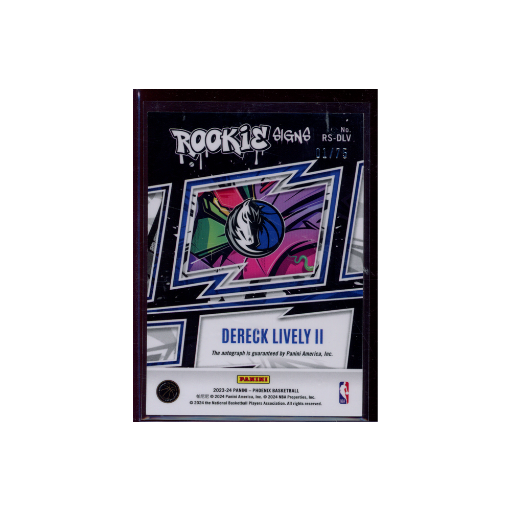 Dereck Lively II 2023-24 Panini Phoenix Basketball Rookie Signs /75