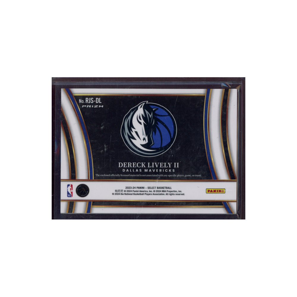 Dereck Lively II 2023-24 Panini Select Basketball Rookie Jersey Silver