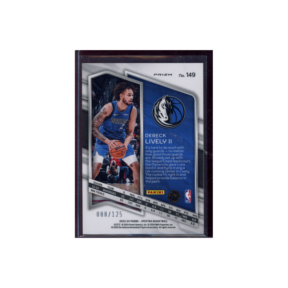 Dereck Lively II 2023-24 Panini Spectra Basketball Rookie /125