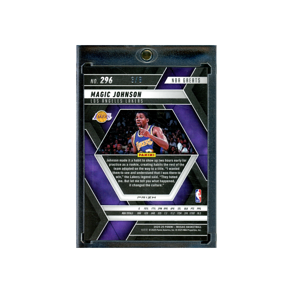Magic Johnson 2024-25 Panini Mosaic Basketball Black Gold Choice /8