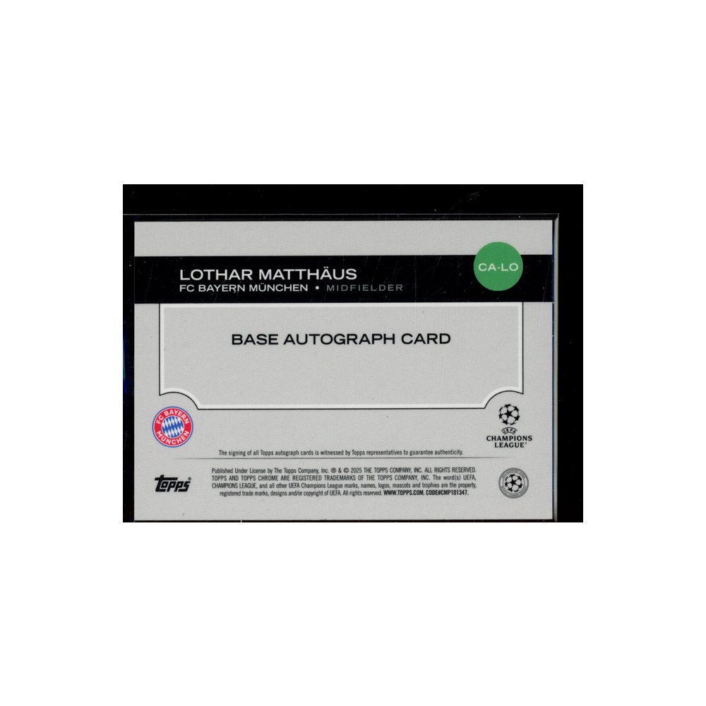 Lothar Matthäus 2025 Topps Chrome Auto Red /8