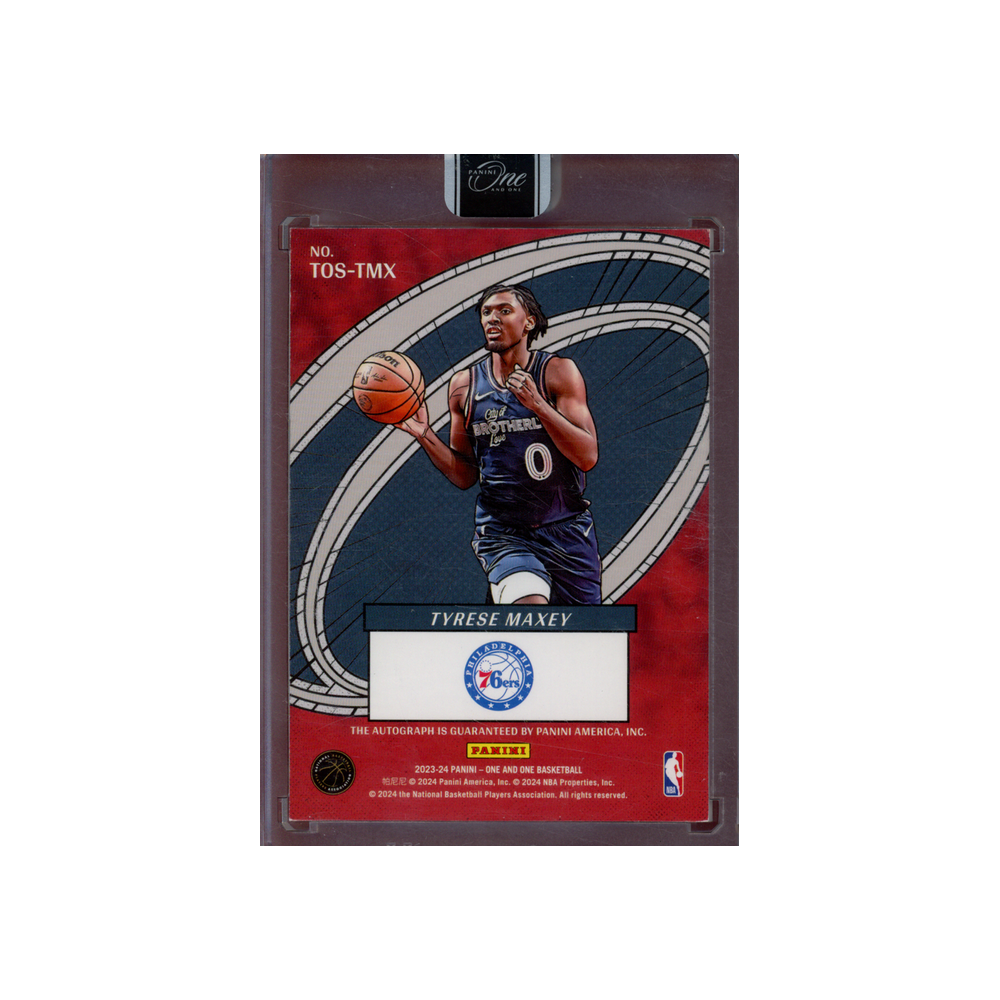 Tyrese Maxey 2023-24 Panini One and One Basketball The Oneders Auto Purple /35