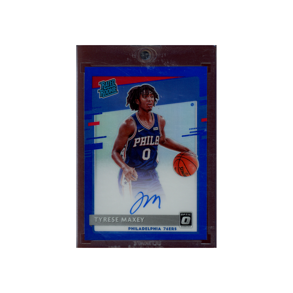 Tyrese Maxey 2020-21 Panini Donruss Optic Basketball Rated Rookie Auto Blue /49
