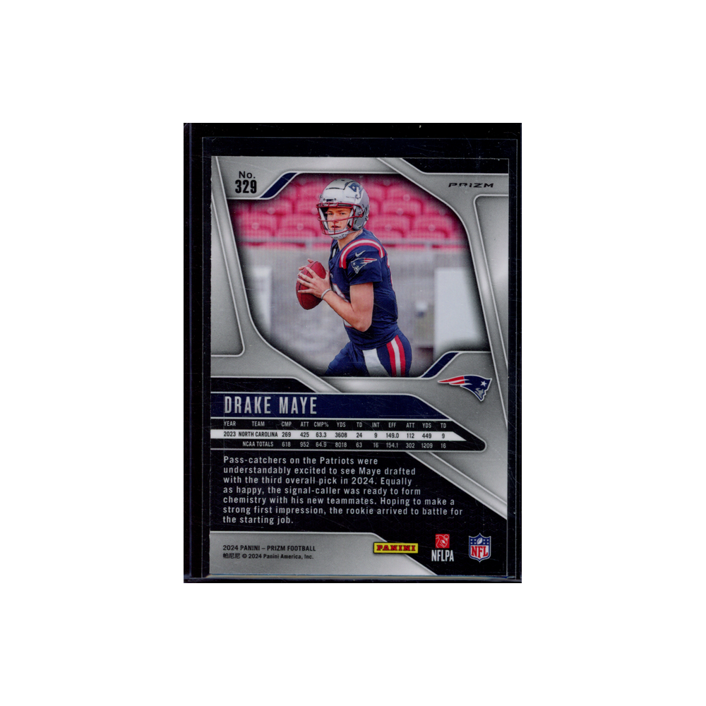 Drake Maye 2024 Panini Prizm Football Silver Prizm Rookie