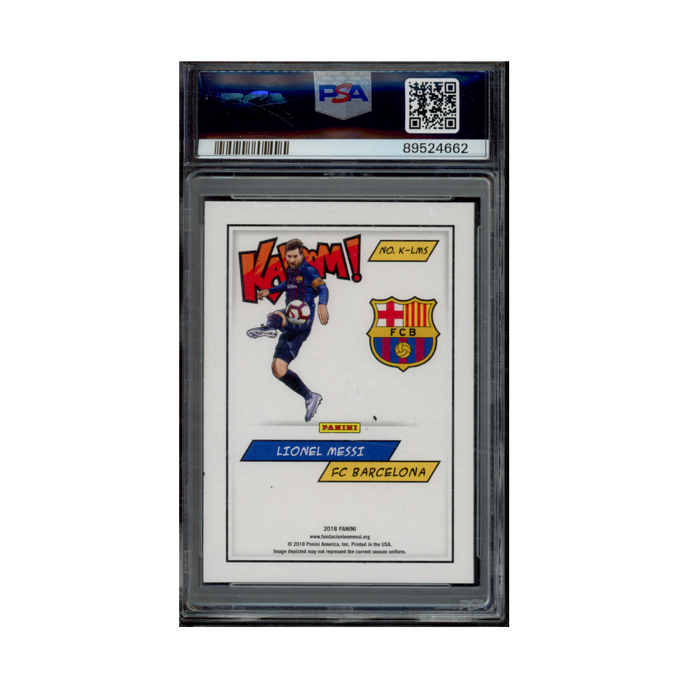 Messi 2018 Panini Kaboom PSA 8