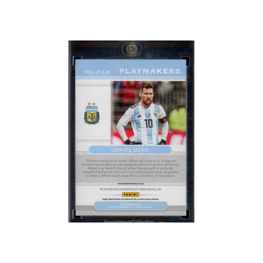 Lionel Messi 2019 Panini Soccer Playmakers Auto
