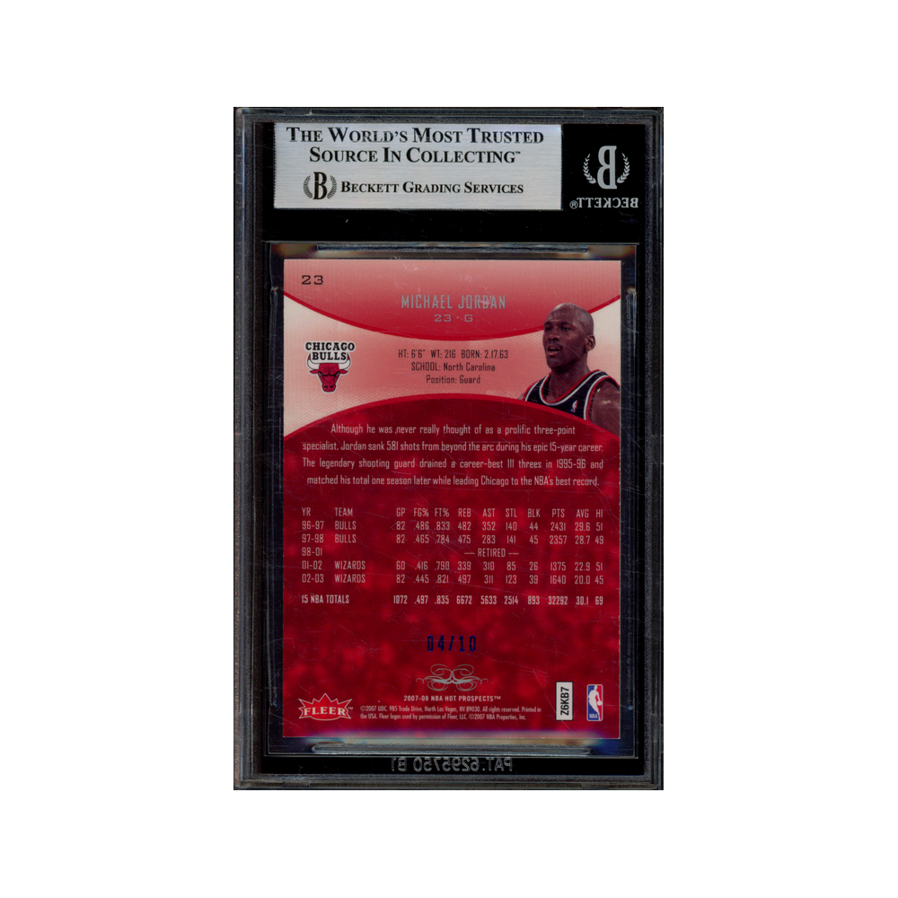 Michael Jordan 2007-08 Fleer Hot Prospects Blue /10 BGS 8.5