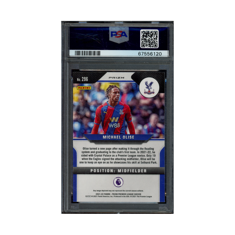 Michael Olise 2021 Panini Prizm PL Soccer Silver Prizm Rookie PSA 9