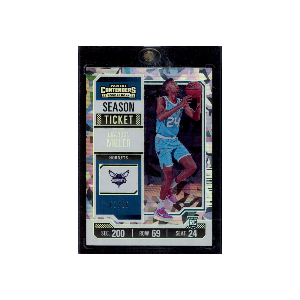 Brandon Miller 2023-24 Panini Contenders Basketball Season Ticket Rookie Cracked Ice /25