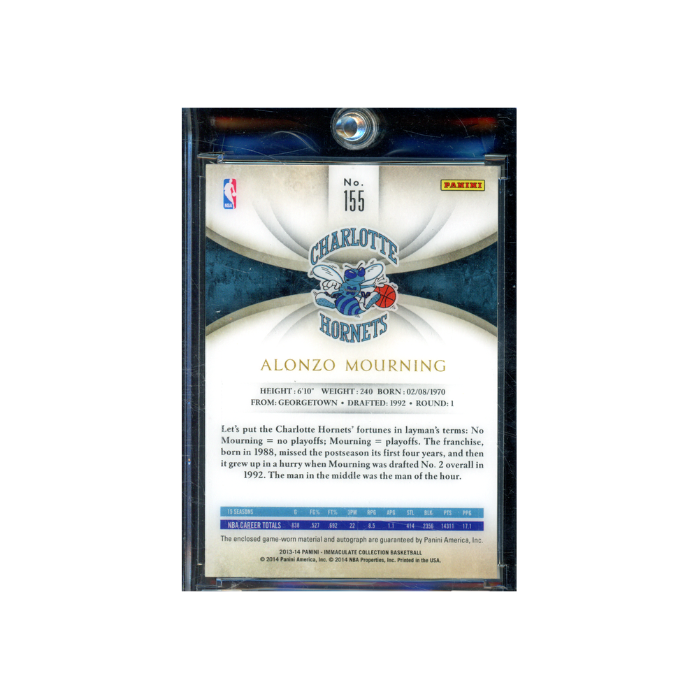 Alonzo Mourning 2013-14 Panini Immaculate Collection Basketball Patch Auto /33