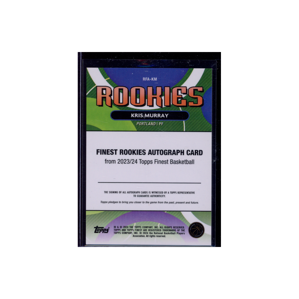 Kris Murray 2023-24 Topps Finest Basketball Rookies Auto /99