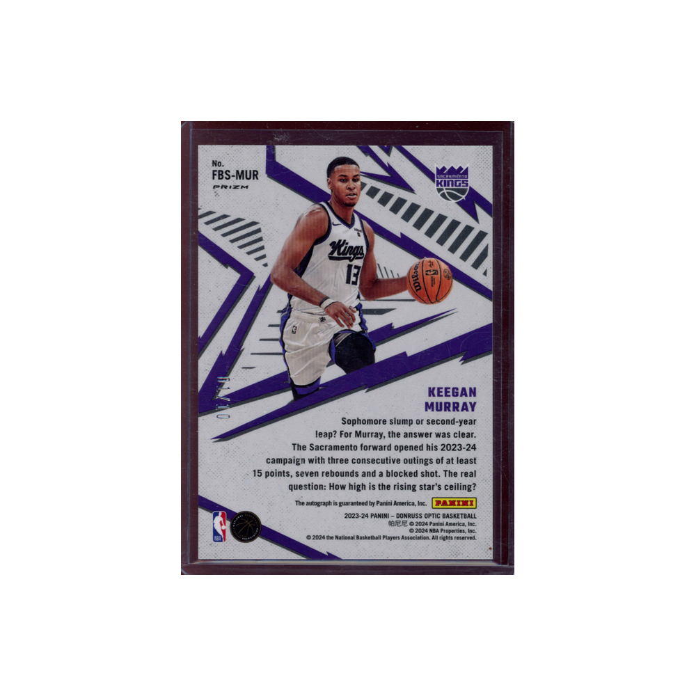 Keegan Murray 2023-24 Panini Donruss Optic Basketball Fast Break Signatures Gold /10