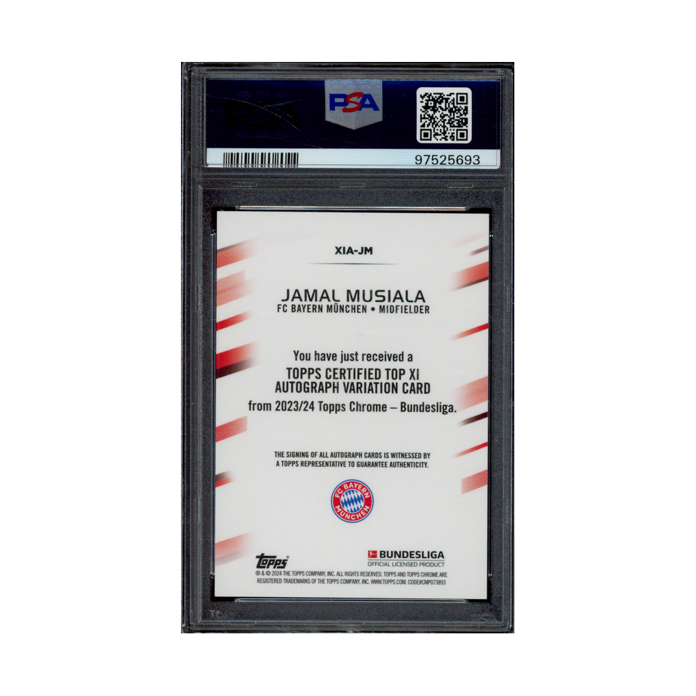 Jamal Musiala 2023-24 Topps Chrome Bundesliga Top XI Auto /75 PSA 10/10