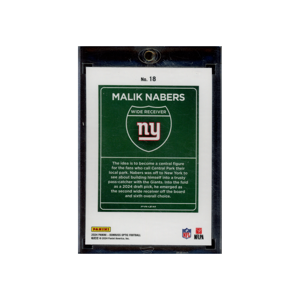 Malik Nabers 2024 Panini Donruss Optic Football Downtown Rookie