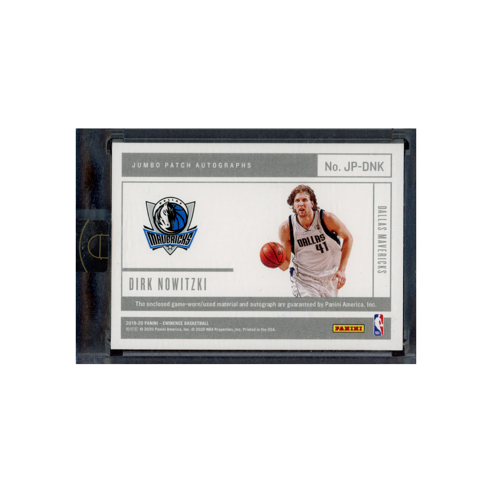 Dirk Nowitzki 2019-20 Panini Eminence Basketball Patch Auto /10