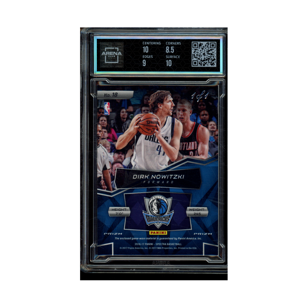 Dirk Nowitzki 2016-17 Panini Spectra Basketball Triple Threat Materials Nebula 1/1 Arena Club 9